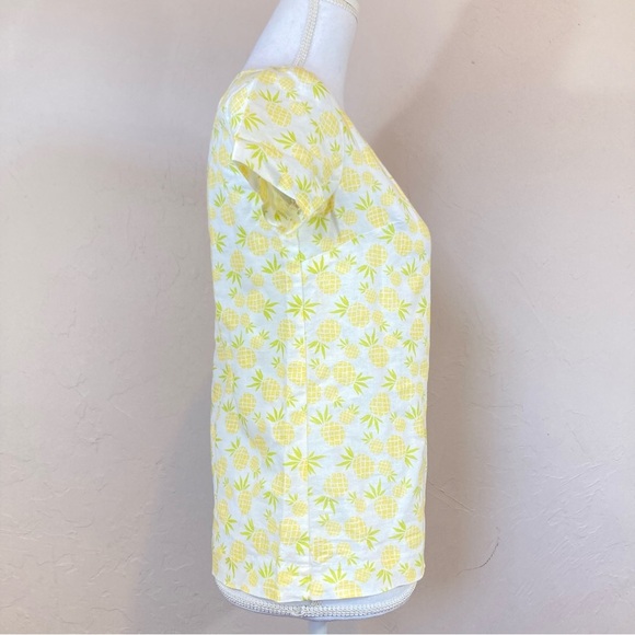 J Crew Factory Pineapple Linen Shirt XXS - Picture 3 of 8
